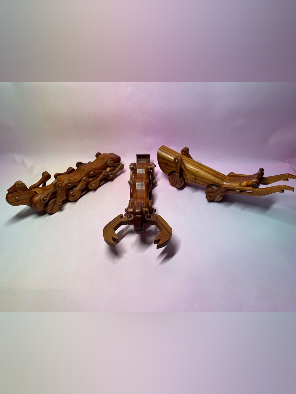 Vintage Hand Made Wooden Insect Toys
